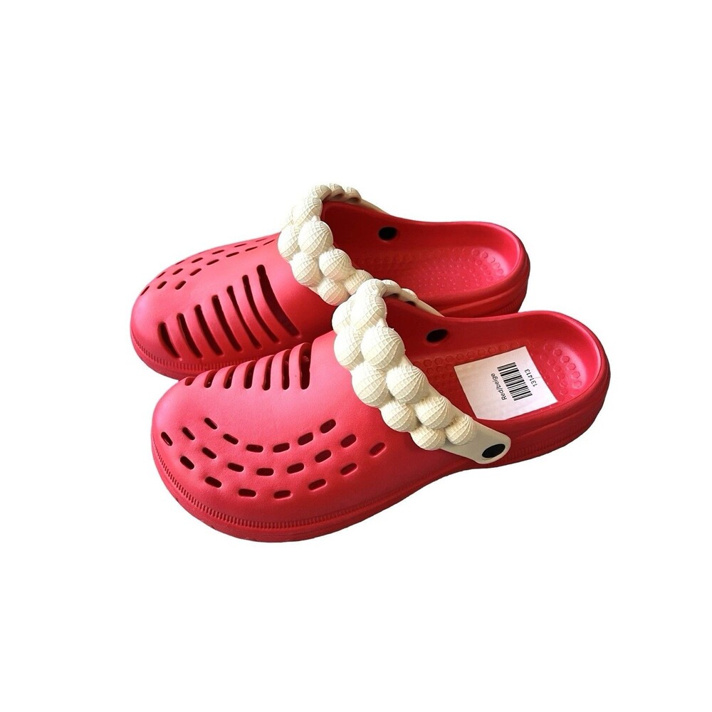 FOCO Men’s Red Foam Bubble Strap Clogs Slip On Garden Beach Water Shoes 13-14